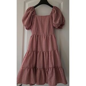 Chelsea And Violet Red Gingham Dress Red White Women's Size Small